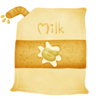 The soy milk in the bag has a tube and water at the end of the tube isolated on transparent background png