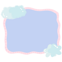 Pastel picture frame with clouds isolated on transparent background png