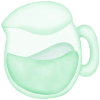 Water in a green jug isolated on transparent background png