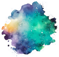 verde galattico inchiostro spruzzo acquerello struttura ai generativo png