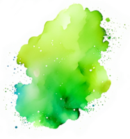 en grön vattenfärg bläck färga bakgrund element ai generativ png