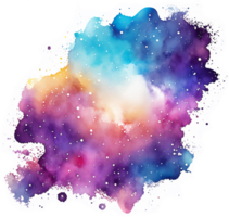 Outer Space Watercolor Splash Backdrop Design AI Generative png
