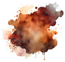 en brun vattenfärg bläck färga bakgrund element ai generativ png