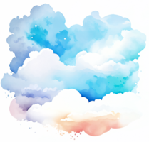 Transparent Watercolor Cloud Splash AI Generative png