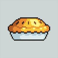 Pixel art illustration Pie. Pixelated Pie. Pie Cake food icon pixelated for the pixel art game and icon for website and video game. old school retro. vector