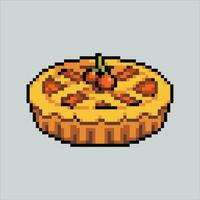 Pixel art illustration Pie. Pixelated Pie. Pie Cake food icon pixelated for the pixel art game and icon for website and video game. old school retro. vector