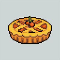 Pixel art illustration Pie. Pixelated Pie. Pie Cake food icon pixelated for the pixel art game and icon for website and video game. old school retro. vector