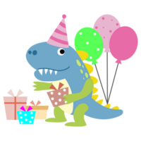 dinosaurie fest ClipArt. Lycklig dino png