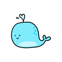 cute blue Whale cartoon png