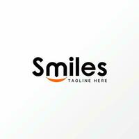 Logo design graphic concept creative abstract premium vector stock letter word SMILES font with smiling mouth. Related to typography happy mood