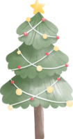 Natale albero acquerello elemento png