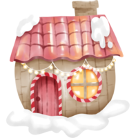 Kerstmis huis waterverf element png