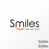 Logo design graphic concept creative abstract premium vector stock letter word SMILES font with smiling mouth. Related to typography mood happy