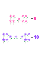 Counting numbers for kids.Counting 9 and 10 in English png