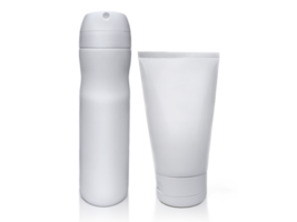 blanco aerosol rociar y botella embalaje para crema, transparente antecedentes png