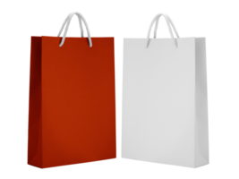 White red empty Paper bag for design, transparent background png