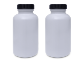 White plastic bottle, transparent background png