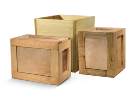amarelado de madeira caixotes. transparente fundo png