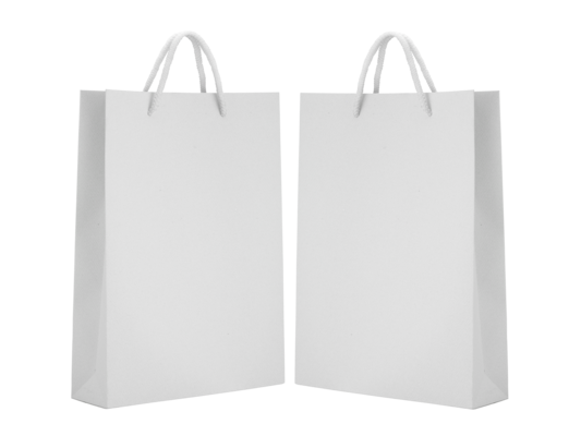 Empty shopping brown bag on transparent background