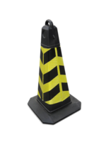 Traffic cone on the sidewalk, transparent background png