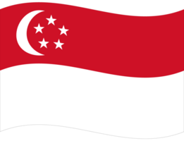 Singapur Flagge Welle. Singapur Flagge. Flagge von Singapur png