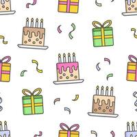Cheerful Birthday Seamless Pattern vector