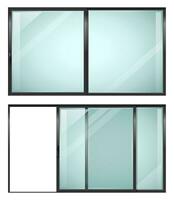 Modern sliding metal white door vector