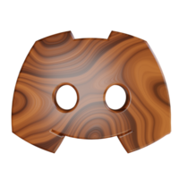 discord 3d icon with wood texture png