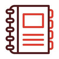 Diary Thick Line Two Color Icons For Personal And Commercial Use. vector