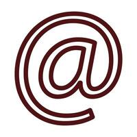 At Sign Glyph Two Color Icon For Personal And Commercial Use. vector