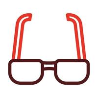 Glasses Thick Line Two Color Icons For Personal And Commercial Use. vector