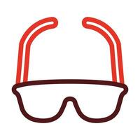 Gafas de sol grueso línea dos color íconos para personal y comercial usar. vector