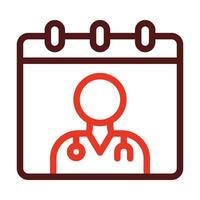 Doctor Visit Day Thick Line Two Color Icons For Personal And Commercial Use. vector