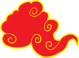 le rouge chinois nuage symbole royalties pour décor image png