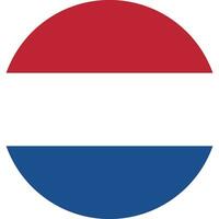 Round flag of the Netherlands . Netherlands round button flag vector. National Dutch flag vector