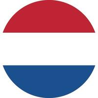 Round flag of the Netherlands . Netherlands round button flag vector. National Dutch flag vector