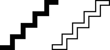 Stairs icon set vector in two styles isolated on white background