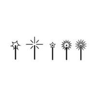 magic wand icons set isolated on white background vector