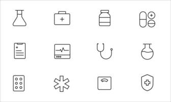 Health Icon with Outline Style vector