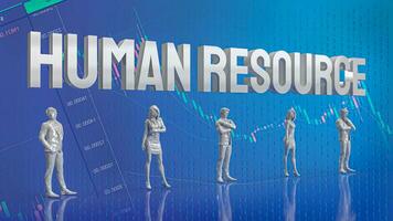 The Human resources Text and human figure for Business concept 3d rendering photo