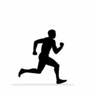 Vector illustration of a running man in black on a white background