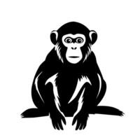 monkey black color logo vector on white background