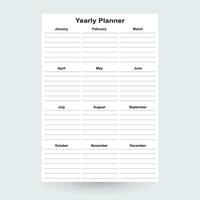 Yearly Planner,Year at a Glance,Annual Planner,Yearly Organizer,Annual Overview,Yearly Goal Tracker,Monthly Planner,Yearly Planning Template vector