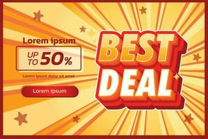 Best deal label, alphabet 3d text effect, promotion discount label templates vector