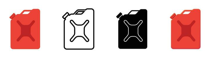 gasoline can icon flat outline vector