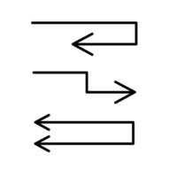 Arrows set simple hand drawn vector illustration, free form sign pointing to right, showing direction