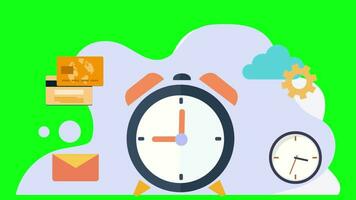 time management animated illustrations green screen with 4k hd resolution free video