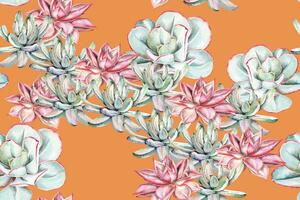 Seamless pattern cactus and echeveria for the design of the wallpaper and fabric.Cactus background. vector