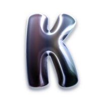 3d argent lettre k png