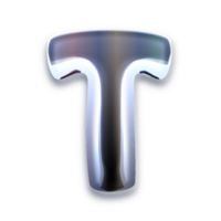 3d Silver Letter T png